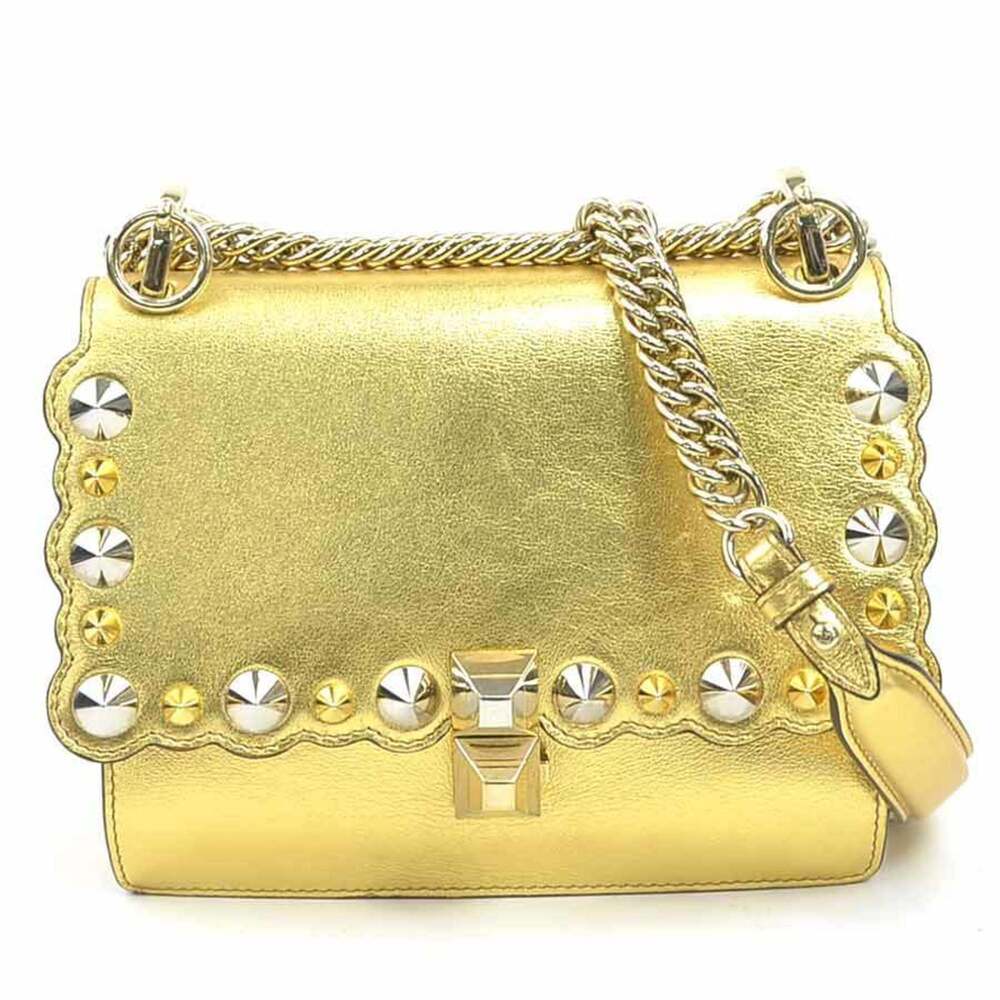 FENDI Gold Leather Shoulder Bag - Picture 1 of 5